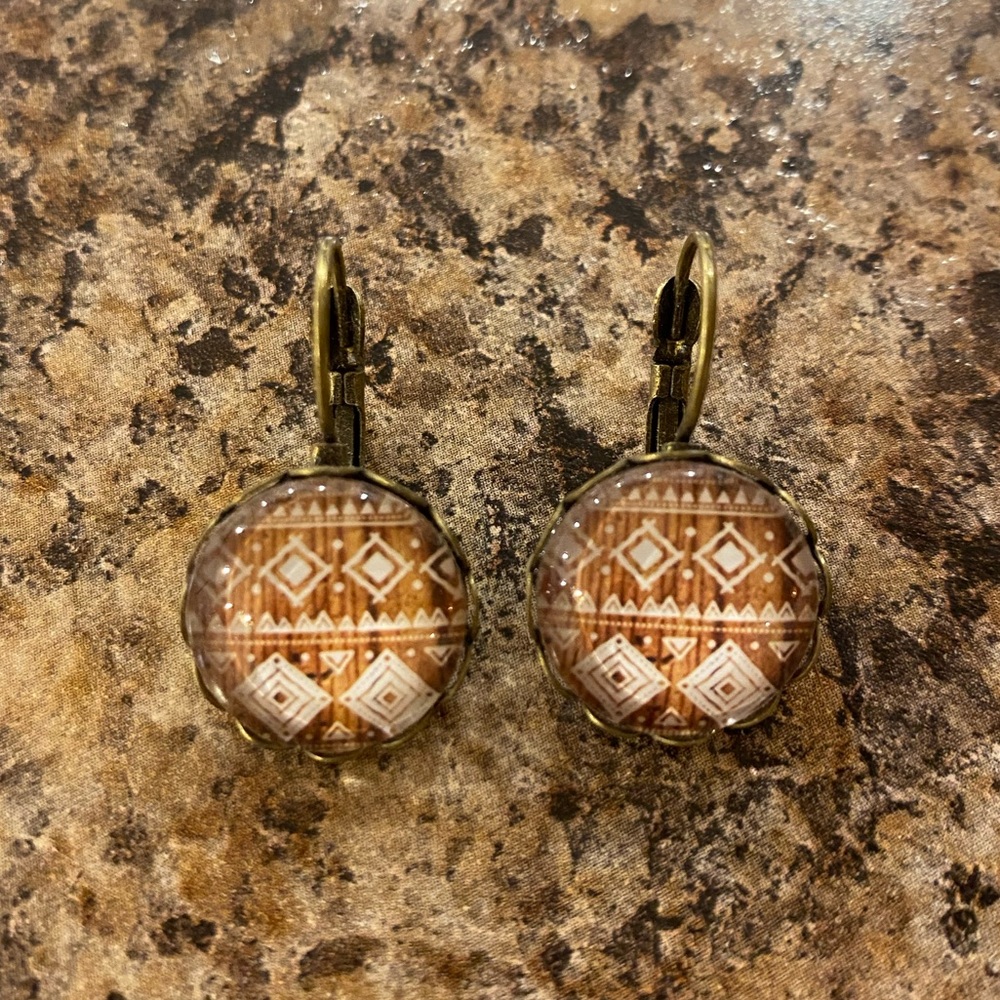 Glass dangle earrings handmade
